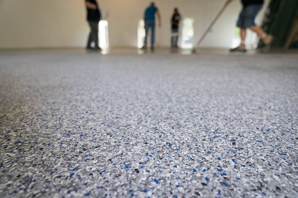 Example of a coated floor finish